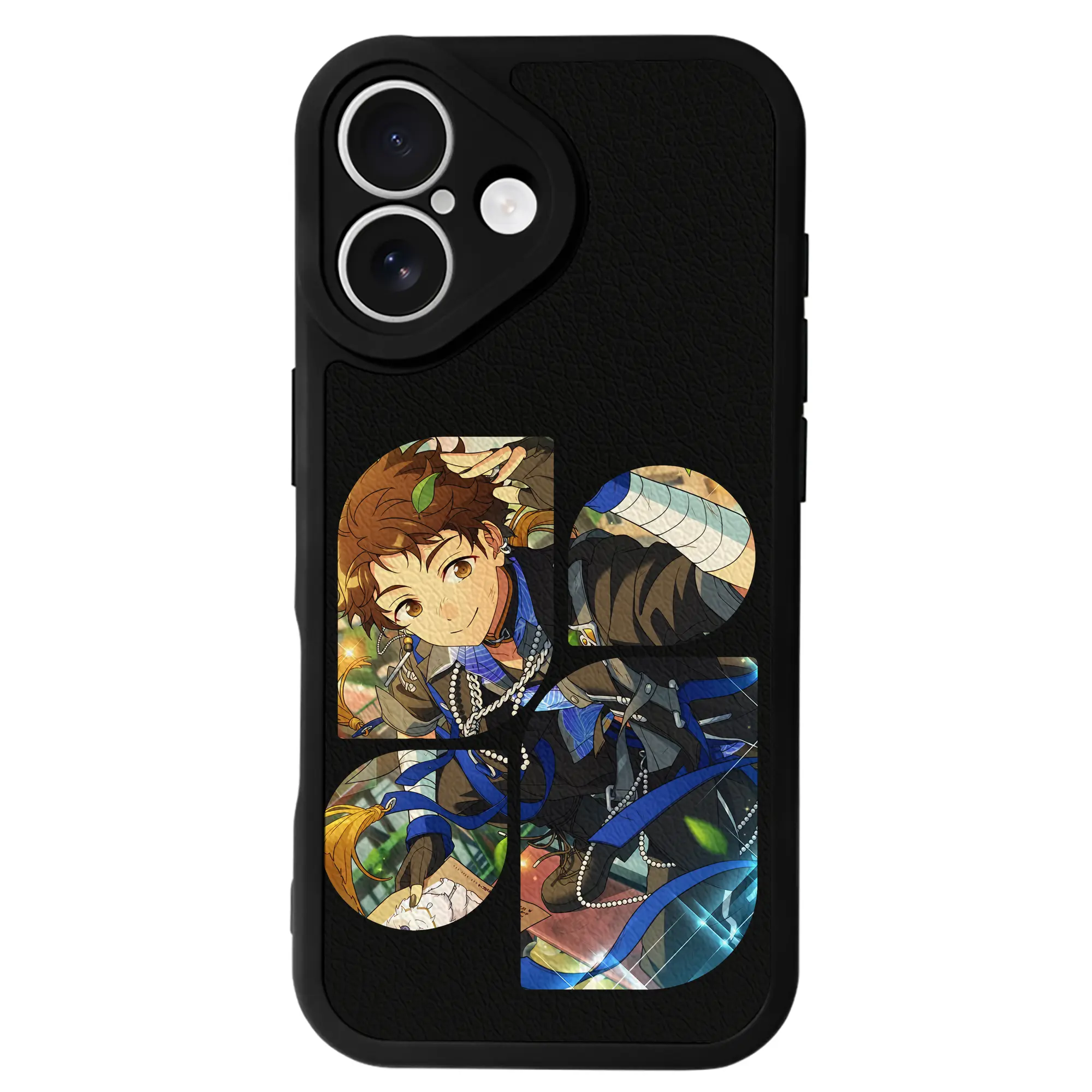 あんさん ぶる グッズ fine 伏見弓弦 - IPhone 16シリーズ対応 ・ シリコンスマホケース ・ レザー調 ・ 高精度フィット ・ 耐衝撃 ・ ワイヤレス充電対応 ・ 精密カット